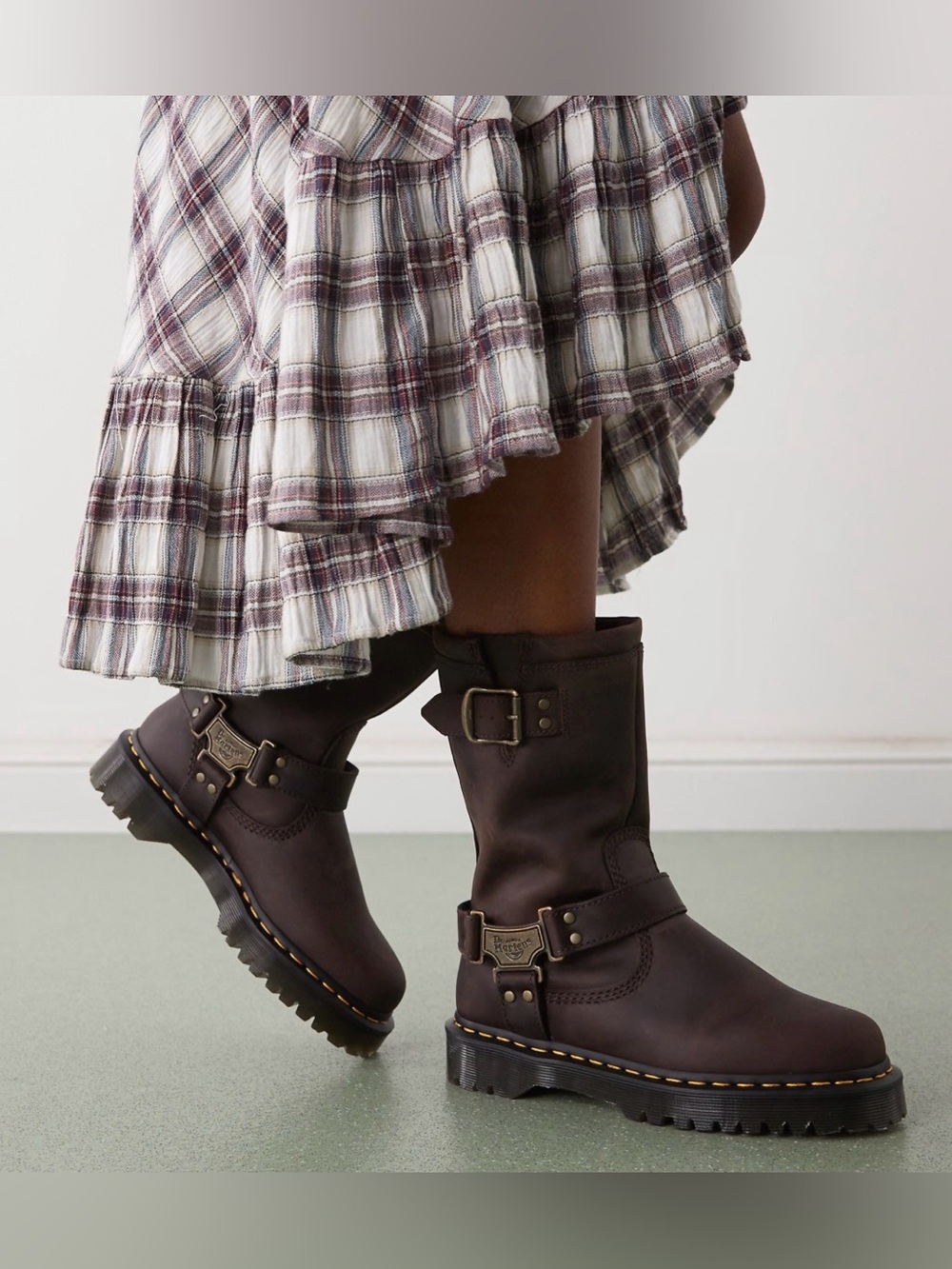 Dr. Martens ANISTONE HI MOTO BOOTS US8 $220 NEW